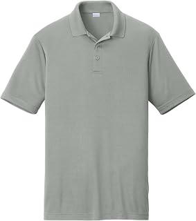 SPORT-TEK Unisex PosiCharge Competitor Polo | Casual Short Sleeve Collared Shirt for Men & Women, Athletic Fit Summer Top for Work, Golf & Tennis Silver