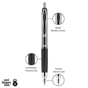 ® 207™ Retractable Fraud Prevention Gel Pens by Uni-Ball – 1 Count (Pack of 4), Plastic, Blue; Black; Red, Model 33961