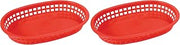 Winco Oval Platter Baskets, 10.75-Inch by 7.25-Inch by 1.5-Inch Red Set of 12 (Pack of 2)