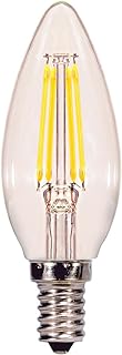Satco S29890 4 watt C11 LED; Clear; Candelabra Base; 3000K; 350 lumens; 120 Volts (6)