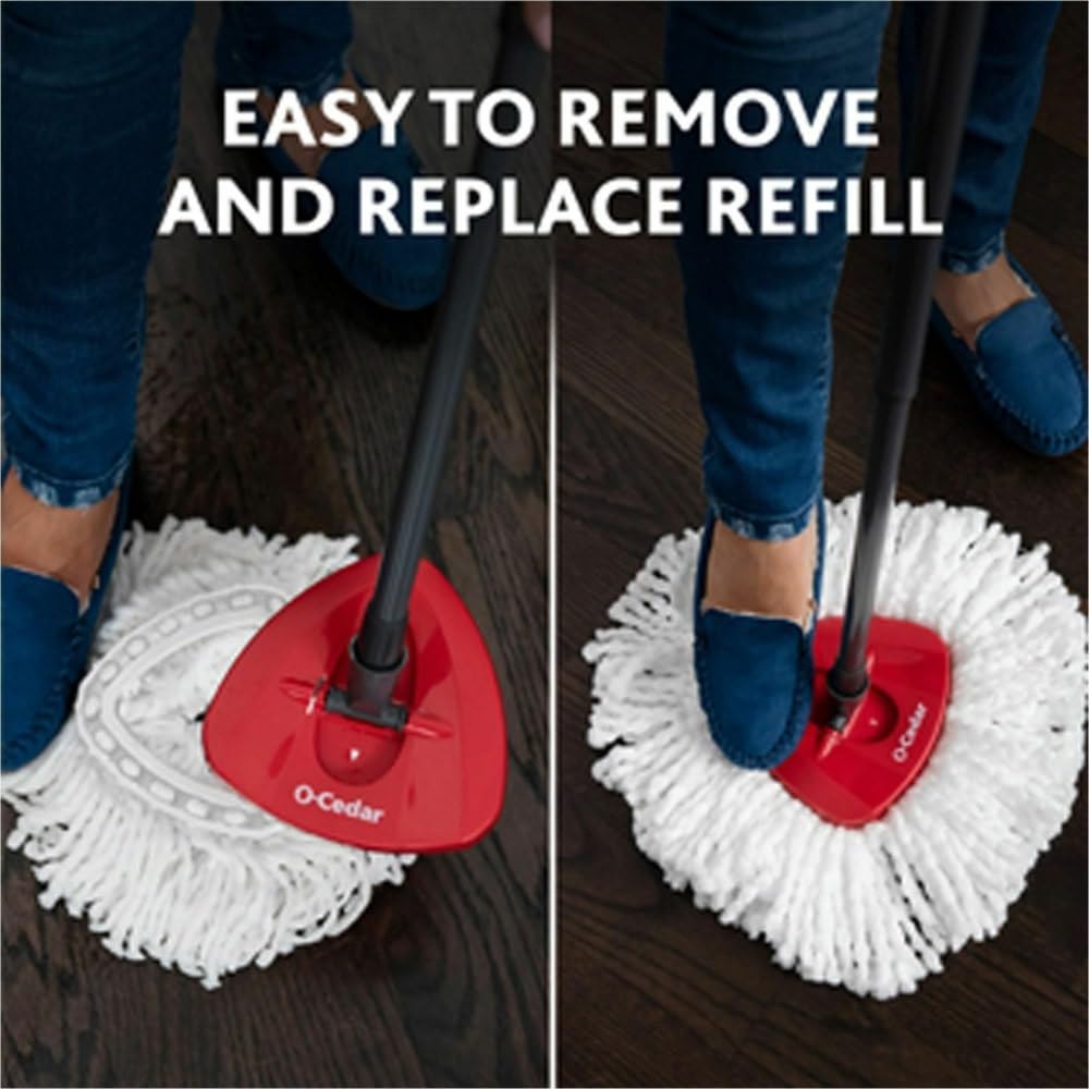 EasyWring Spin Mop Head Replacement : Machine Washable Microfiber Refill (1-Pack) by O-Cedar – White, Model 1576685