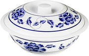 Thunder Group Lotus Collection Serving Bowl with Lid, 11-Inch Diameter, White