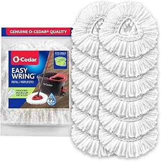 O-Cedar EasyWring Spin Mop Head Replacement (Pack of 12) | Machine Washable | Reusable | Microfiber Refill | Packaging May Vary