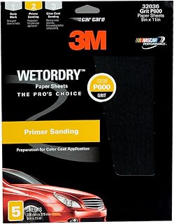 3M Wetordry Sandpaper, 32036, 600 Grit, 9 in x 11 in, 5 Sheets Per Pack
