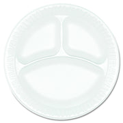 Dart 9CPWCR Concorde Foam Plate – 3-Comp, 9" Dia, White, Pack of 125 (Case of 4)