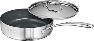 Tramontina Utsava Tri-Ply Clad Stainless Steel 2.9-Quart Saute Pan with Lid