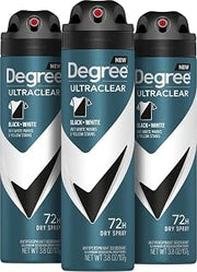 Degree Men Antiperspirant Deodorant Dry Spray Black + White 3 Pack 3.8 oz