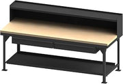 Durham HDWBMT3696RS2DR95 Workbench, Maple top, 2 Drawers, Riser