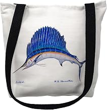 Betsydrake TY006S 13 x 13 in. Sailfish Tote Bag - Small Black