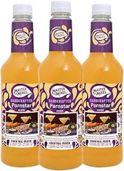 MASTER OF MIXES Pornstar Drink Mix, Ready to Use, 1 Liter, 3 Pack | Lime Juice, Passion Fruit, & Vanilla | Cocktail & Mocktail Drink Recipes, Pour Ready, Consistent, Smooth Mixing Texture