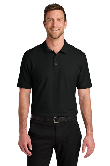 Unisex Wearever Signature Pique Polo Deep Black by Port Authority – X-Large, Polyester, Cotton, Deep Black, Model K200