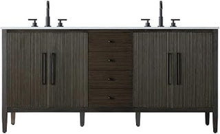 Elegant Kitchen and Bath 72" Double Bathroom Vanity ocolate Oak