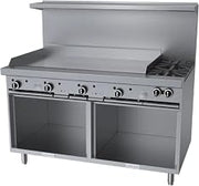 Garland G60-2G48SS G Starfire Pro Series Gas Restaurant Range 60"W with (2) 33,000 BTU Open Burners, 48" Griddle & (2) Storage Bases