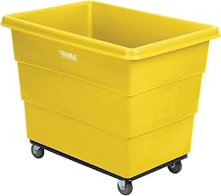 Global Industrial 16 Bushel Plastic Bulk Box Truck, Steel Base, Yellow