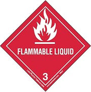 Labelmaster HML6 Flammable Liquid Worded Label, Paper, Hazmat, 4" x 4" (Pack of 500)