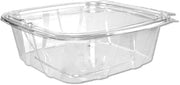 Dart CH48DEF 48 oz Tamper-Resistant Clear Hinged Container with Flat Lid (Case of 200)