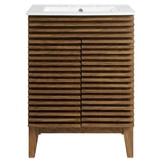 Walnut White Bathroom Vanity by Furnifact – Bicast Leather, Walnut White