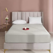 1 Piece Fitted Sheet 800 Thread Count 100% Long Staple Cotton Silver King Size Only Fitted Sheet Extra Soft, Durable Fit Mattress Up to 14" Fully Elastic Deep Pocket(Silver, King Size)