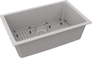 ELGRU13022GS0C Elkay Quartz Classic 29-1/2" x 18-3/4" x 9-1/2", Single Bowl Undermount Sink Kit, Greystone