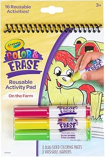Crayola Color and Erase Reusable Activity Pad, Animal Coloring Pages, Toddler Coloring Activity, Gift for Toddlers & Kids, 3+