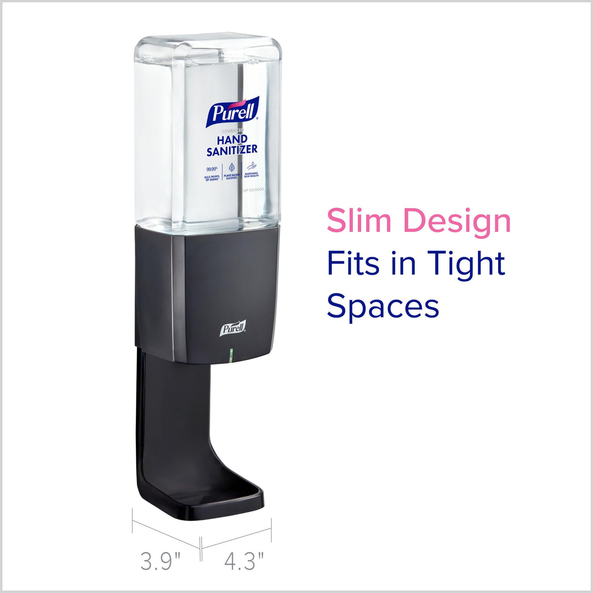ES10 Automatic Hand Sanitizer Dispenser by Purell – True, Durable ABS Plastic (recycling code number 7)., Graphite, Model 8324-E1