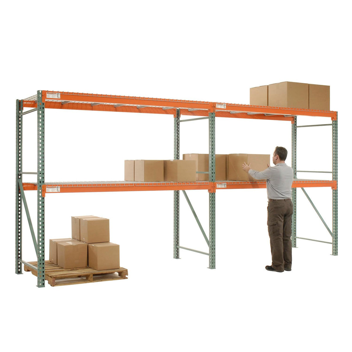 Teardrop Pallet Rack Add-On Unit by Global Industrial – Alloy Steel, Orange, Model 299199