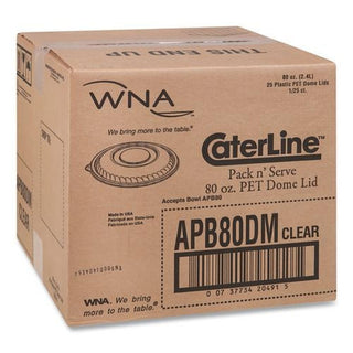 Caterline Pack N' Serve Plastic Lids, Dome Lid, 10" Diameter X 1.38"h, Clear, 25/Carton