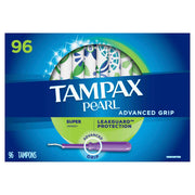 Pearl Advanced Grip Super Absorbency (96 Count) by Tampax – 96 Count (Pack of 1), Pearl, Model Tampax Pearl Advanced Grip Super Abs 96c