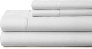 800 Thread Count-4Pcs Bed Sheet Set 100% Cotton Bed Sheets, Silver King Sheets Set, Long-Staple Cotton Sheets, Soft Bedsheet and Pillowcase Fits Mattress Upto 21'' Deep Pocket