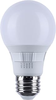 Satco S11775R1 9W A19 LED Lamp, 4-Pack, Non-Dimmable, 2700K/3000K/3500K/4000K/5000K Warm White to Natural, 800 Lumens, White Finish, Medium E26 Base, 120V (6 Pack) [24 Bulbs Total]