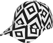 Black Diamond Shaped Pattern for Unisex Baseball Cap with Curved Brim – Quick-Dry Polyester, Adjustable Snapback, Breathable & Lightweight – for Summer Running, Travel & Daily Wear
