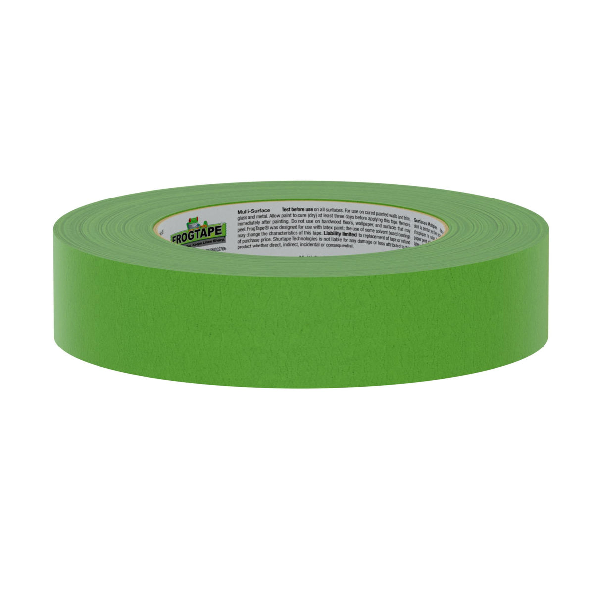 Multi-Surface Painters Tape with PAINTBLOCK by FrogTape – 14 Rolls, 0.94" x 60 Yds, Latex, Green, Pack of 14, Model 242833