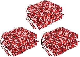 Blazing Needles 916X16US-T-6CH-OD-227 16 in. Spun Polyester Outdoor U-Shaped Tufted Chair Cushions Lanova Apple - Set of 6