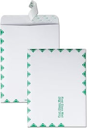 Quality Park 9 x 12 Catalog Mailing Envelopes, First Class Border, Redi-Strip Self Seal Envelope Closure, 28 lb White Wove Paper, 100 per Box (QUA44534)