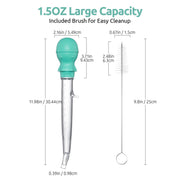 U-Taste Angled Turkey Baster, 1.5oz Heat Resistant Tritan Silicone, Aqua Sky