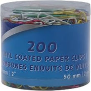 Westcott 2" (51mm) Vinyl Coated Paper Clips, 200/tub