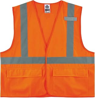 Ergodyne Unisex - H+l Class 2 Standard Solid Vest H L, Hook & Loop Orange, Large-X-Large US