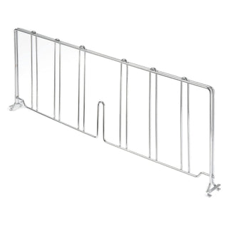 Wire Shelf Divider by Nexel – 21"W x 8"H, Silver, Silver Epoxy, Model AD821EP