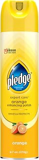 Pledge Enhancing Polish, Wood & Furniture Spray, Orange Scent, 9.7oz