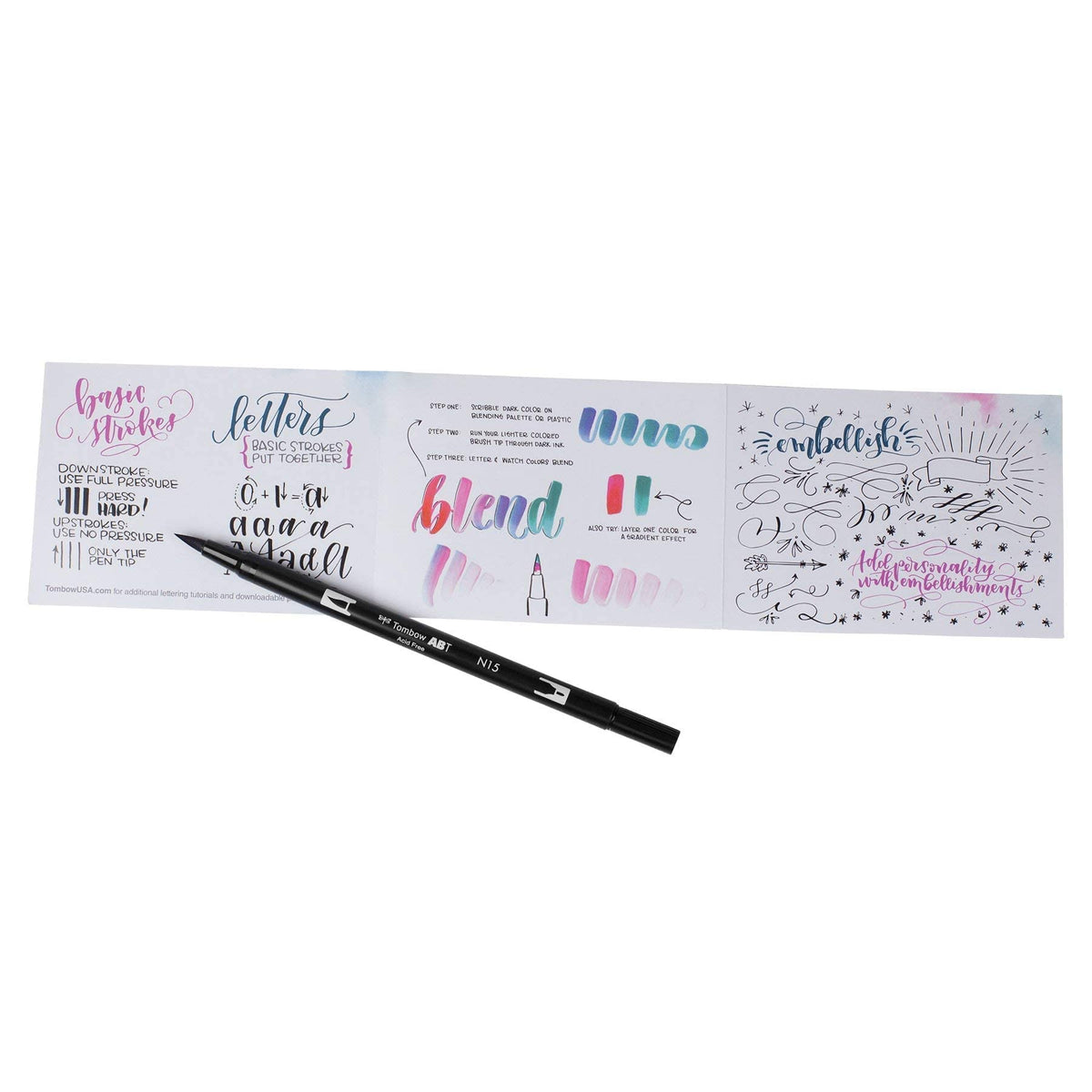 Advanced Lettering Set. Tools to Enhance Hand Lettering by Tombow – 1 Count (Pack of 1), Assorted, Colorless, Model 56191