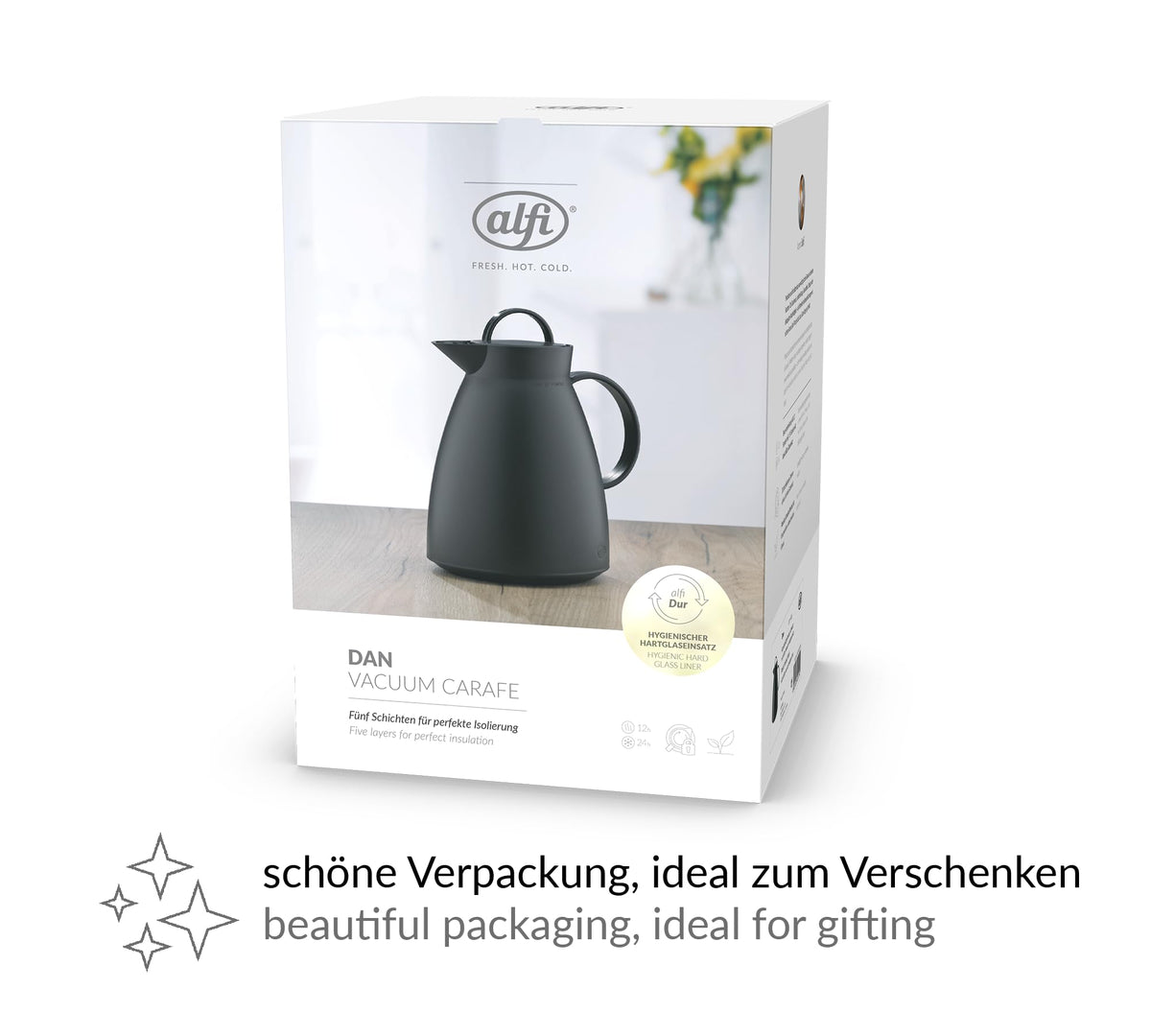 Dan 1-Liter Carafe by Alfi – 33.8 Ounces, 1 liters, Kunststoff, White, Model 935012100