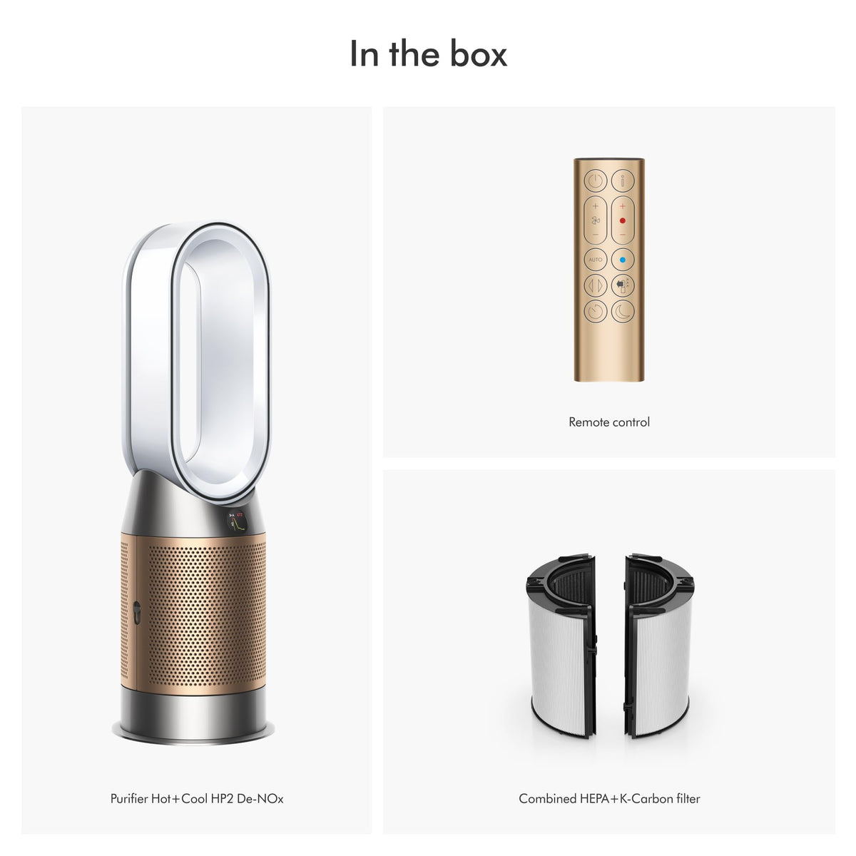 Purifier Hot+Cool De-NOx by Dyson – Large, White/Gold, Model HP2