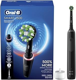 Oral-B Smart 1500 Electric Power Rechargeable Battery Toothbrush, Black
