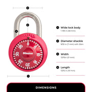 Master Lock Red / 1 / 2 Pack, Colors may vary Combination Padlocks