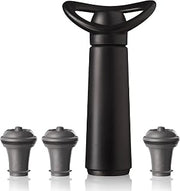 Vacu Vin Wine Saver Concerto Black Giftpack (1 Pump, 3 Stoppers, 1 Crystal Server), Silicone, Einheitlich