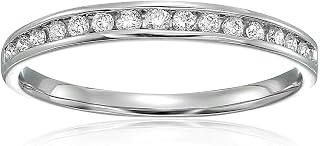 1/10 cttw to 1 cttw Diamond Wedding Band for Women, Classic Diamond Wedding Band in 10K Gold Channel Set, Size 4.5-10