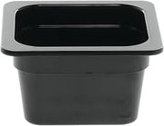 Serving Bowl Display Bowl 1/6 Size Black Melamine - 6 3/8 L x 6 15/16 W x 4" H