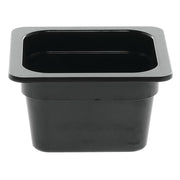 Serving Bowl Display Bowl 1/6 Size Black Melamine - 6 3/8 L x 6 15/16 W x 4" H by HUBERT – Plastic, Black, Model H0038-BLACK