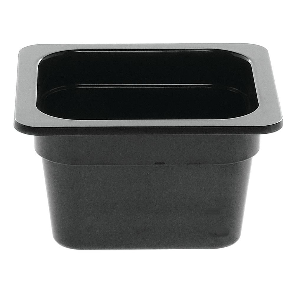 Serving Bowl Display Bowl 1/6 Size Black Melamine - 6 3/8 L x 6 15/16 W x 4" H by HUBERT – Plastic, Black, Model H0038-BLACK