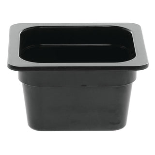 Serving Bowl Display Bowl 1/6 Size Black Melamine - 6 3/8 L x 6 15/16 W x 4" H by HUBERT – Plastic, Black, Model H0038-BLACK